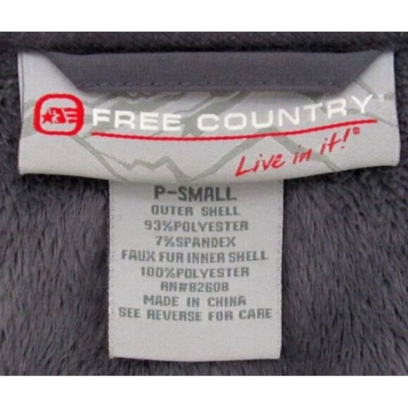 Free Country Jacket Womens Small Gray Soft Shell Faux Fur Lined Removable Hood - Picture 4 of 12